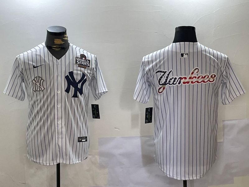 Men New York Yankees Blank White stripe Game 2024 Nike MLB Jersey style 102728->new york yankees->MLB Jersey